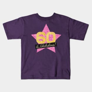 60th Birthday Gifts Women Fabulous - Pink Gold Kids T-Shirt